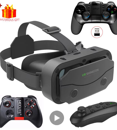 VR Glasses 3D Virtual Reality Headset Devices Helmet Lenses Goggles Smart for Smartphones Phone Cell Mobile Game Viar Viewer Set