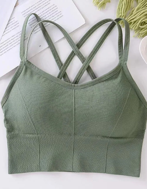 Load image into Gallery viewer, Sexy Women Tops Back Cross Strap Tank Top Push up Running Sports Bra Breathable Soft Fitness Beauty Solid Color Yoga Bra
