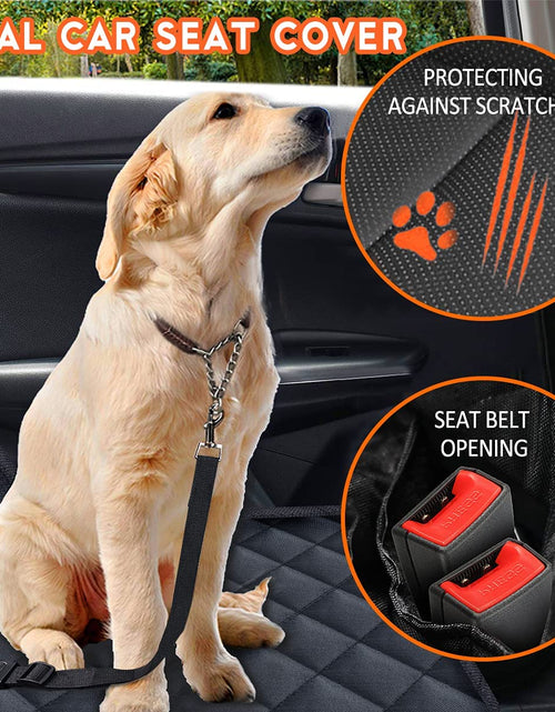 Load image into Gallery viewer, Dog Car Seat Cover, Back Seat Cover for Dogs Pet Car Seat Protector Waterproof Bench Car Seat Cover, Non-Slip Reat Seat Cover Fits Middle Armrest for Most Cars Trucks Suvs - Black
