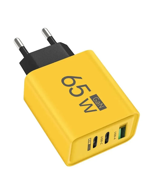 Load image into Gallery viewer, 65W Gan Fast Charging USB PD Type-C Multi-Port Mobile Phone Adapter for Iphone 15 Pro Max Samsung Xiaomi Huawei Compact High-S
